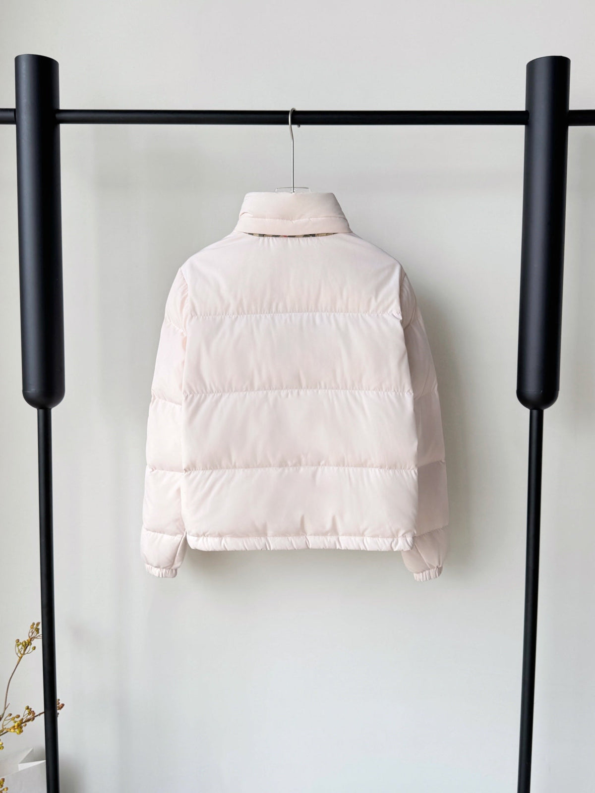 BRR 26s Check Trim Puffer Jacket Light Pink Down 427153