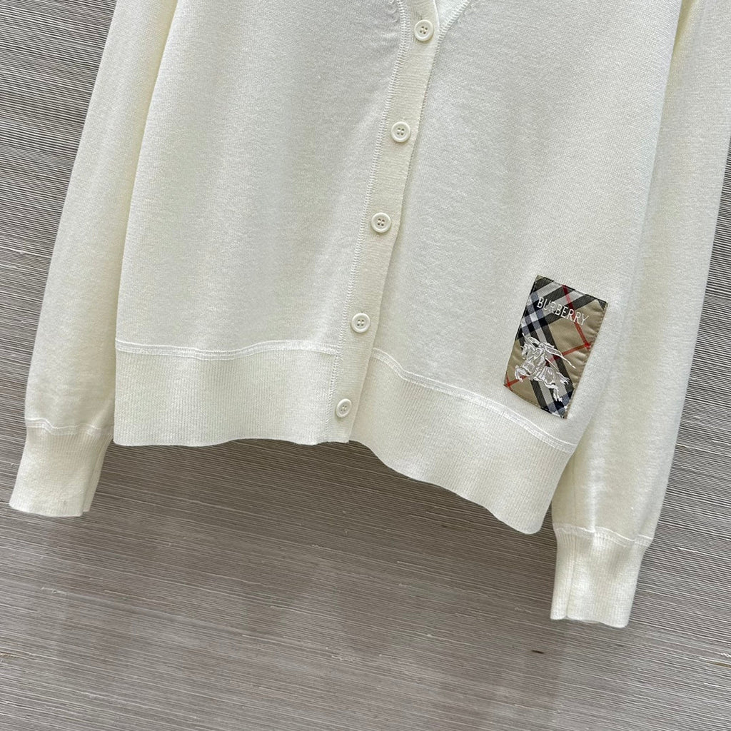 Bur 25 Cardigan Black And White Cashmere