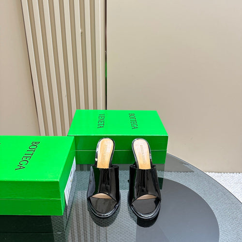BV 26s High Mule 9.5cm Black Calfskin