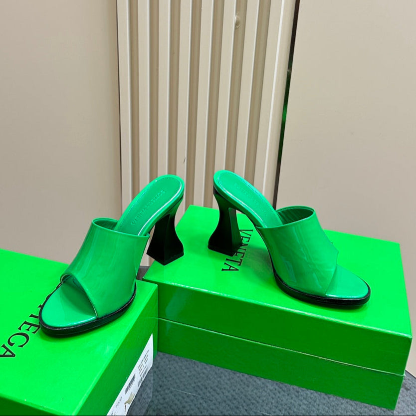 BV 26s High Mule 9.5cm Emerald Green Calfskin
