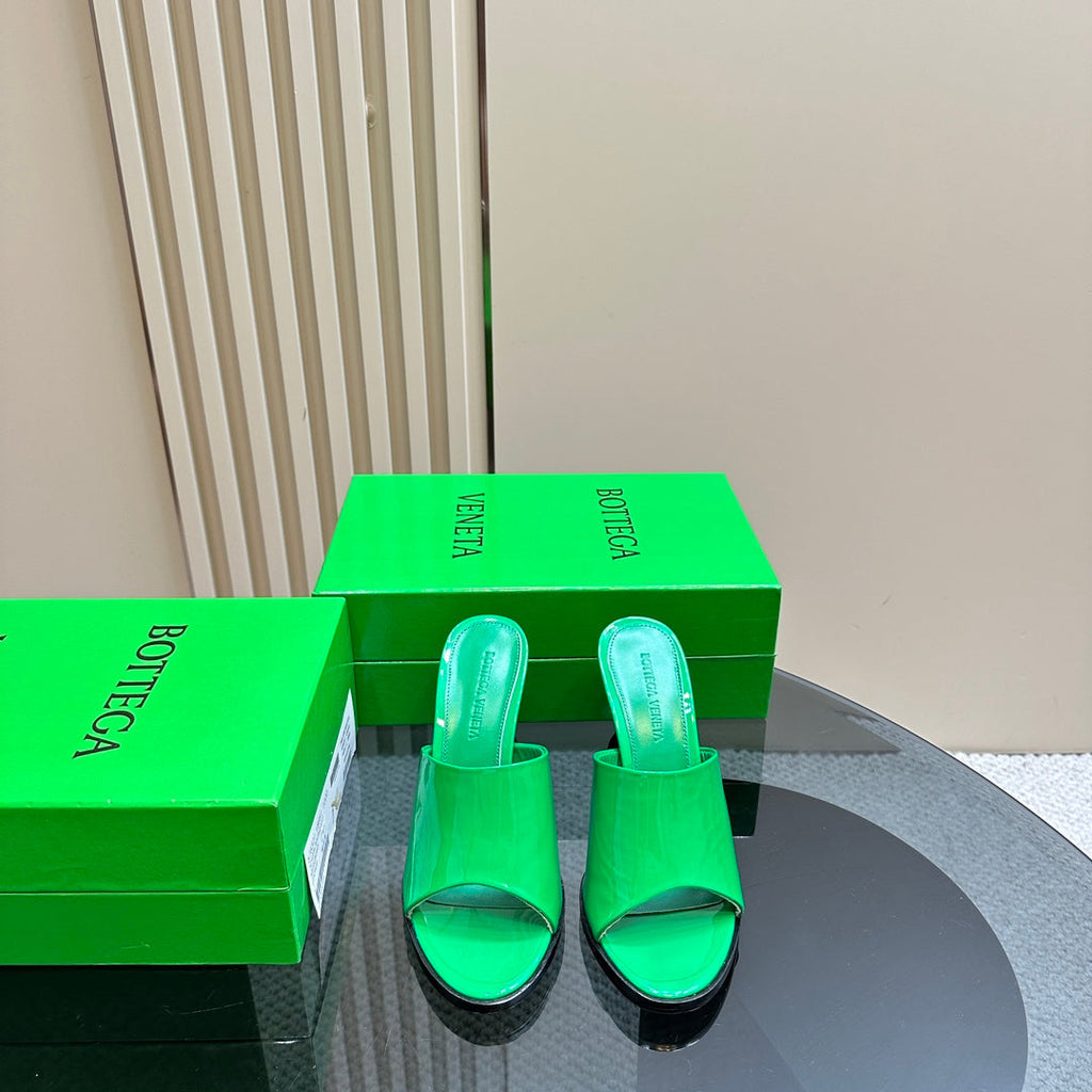 BV 26s High Mule 9.5cm Emerald Green Calfskin