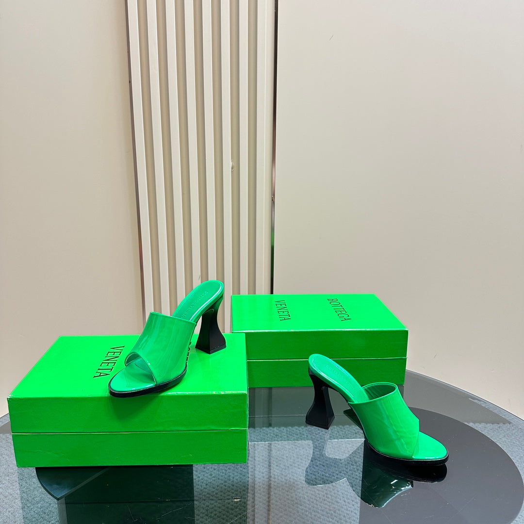 BV 26s High Mule 9.5cm Emerald Green Calfskin