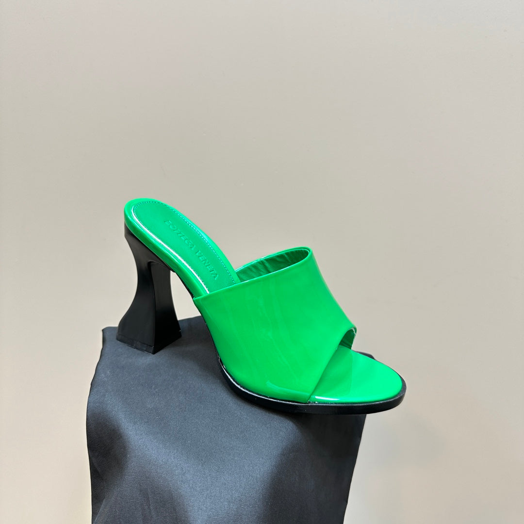 BV 26s High Mule 9.5cm Emerald Green Calfskin