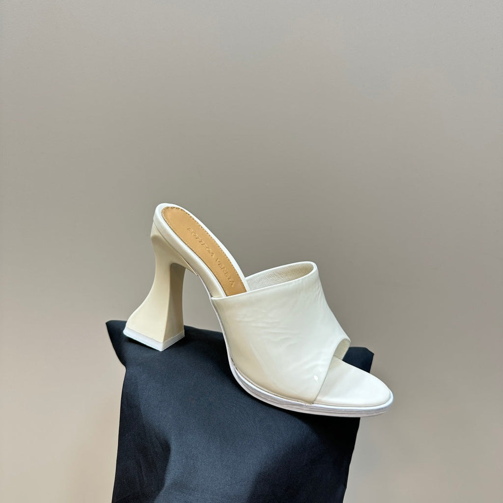 BV 26s High Mule 9.5cm White Calfskin