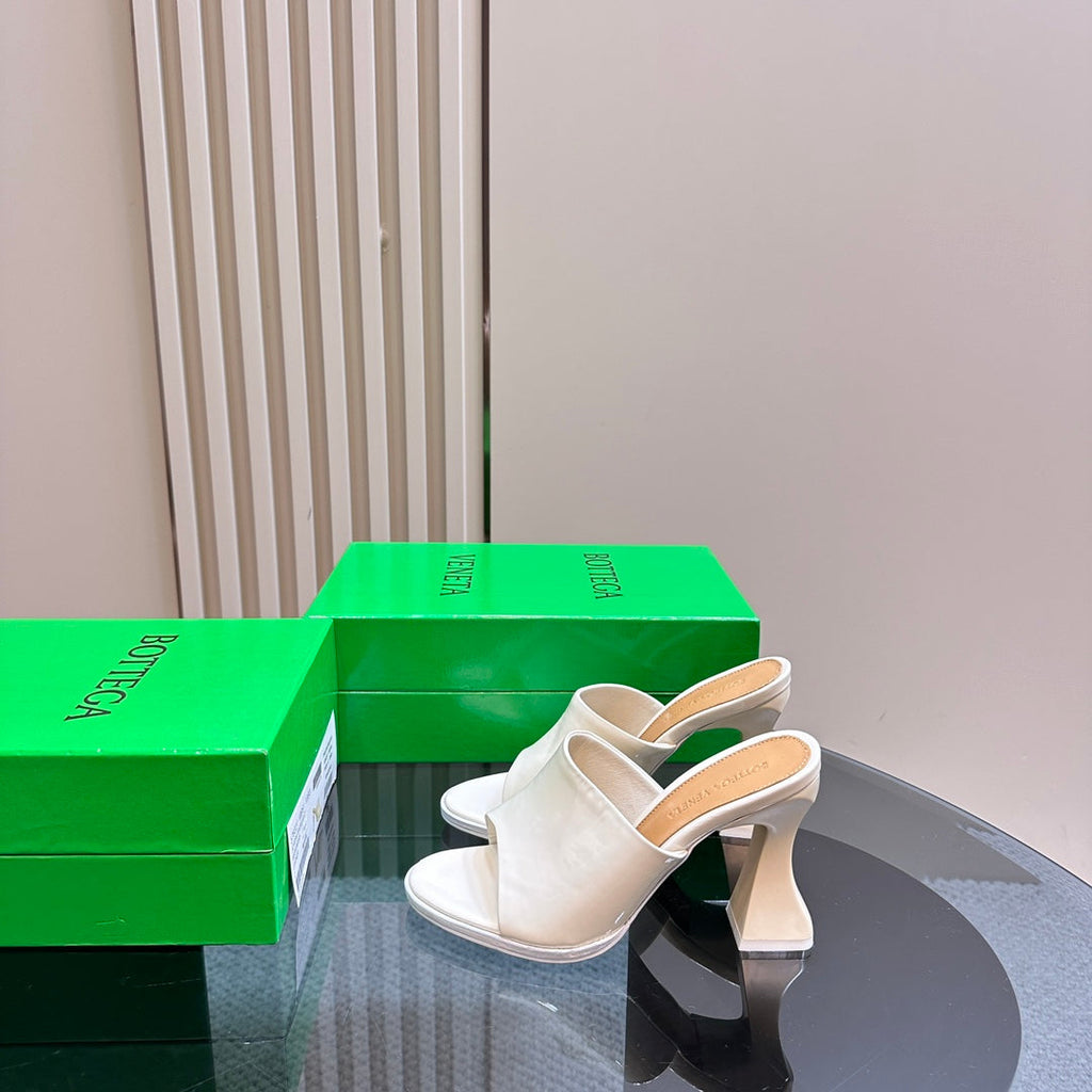 BV 26s High Mule 9.5cm White Calfskin