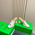 BV 26s High Mule 9.5cm White Calfskin