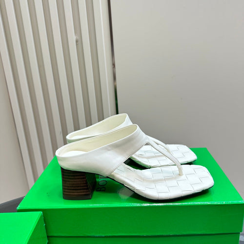 BV 26s Marella Thong 5.5cm Cream Intrecciato Leather