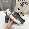 Alaila Biker Ballet Flats In White Cowhide 911438