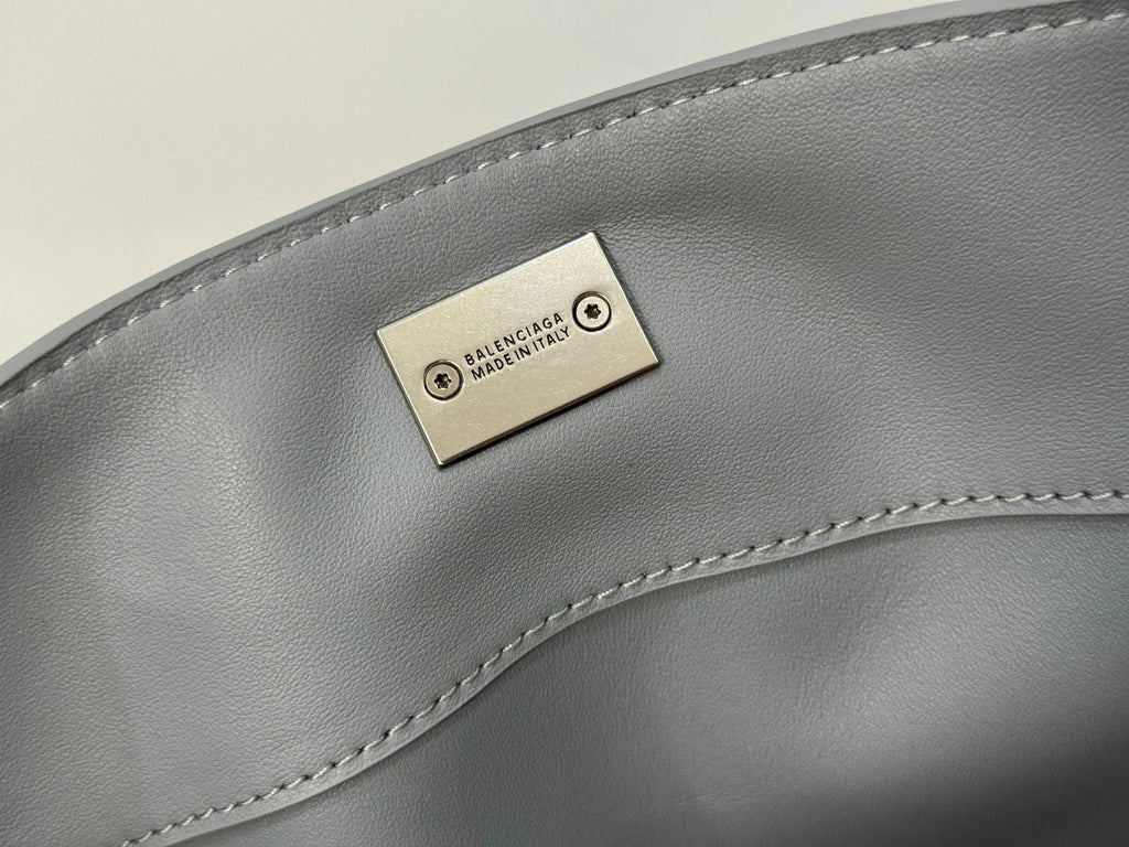 Balenciaga Mini Bag 22 Gray Calfskin Sliver Hardware