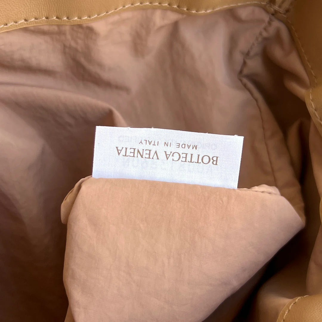 BV 2025 Dustbag Clutch Bag Pale Brown Calfskin