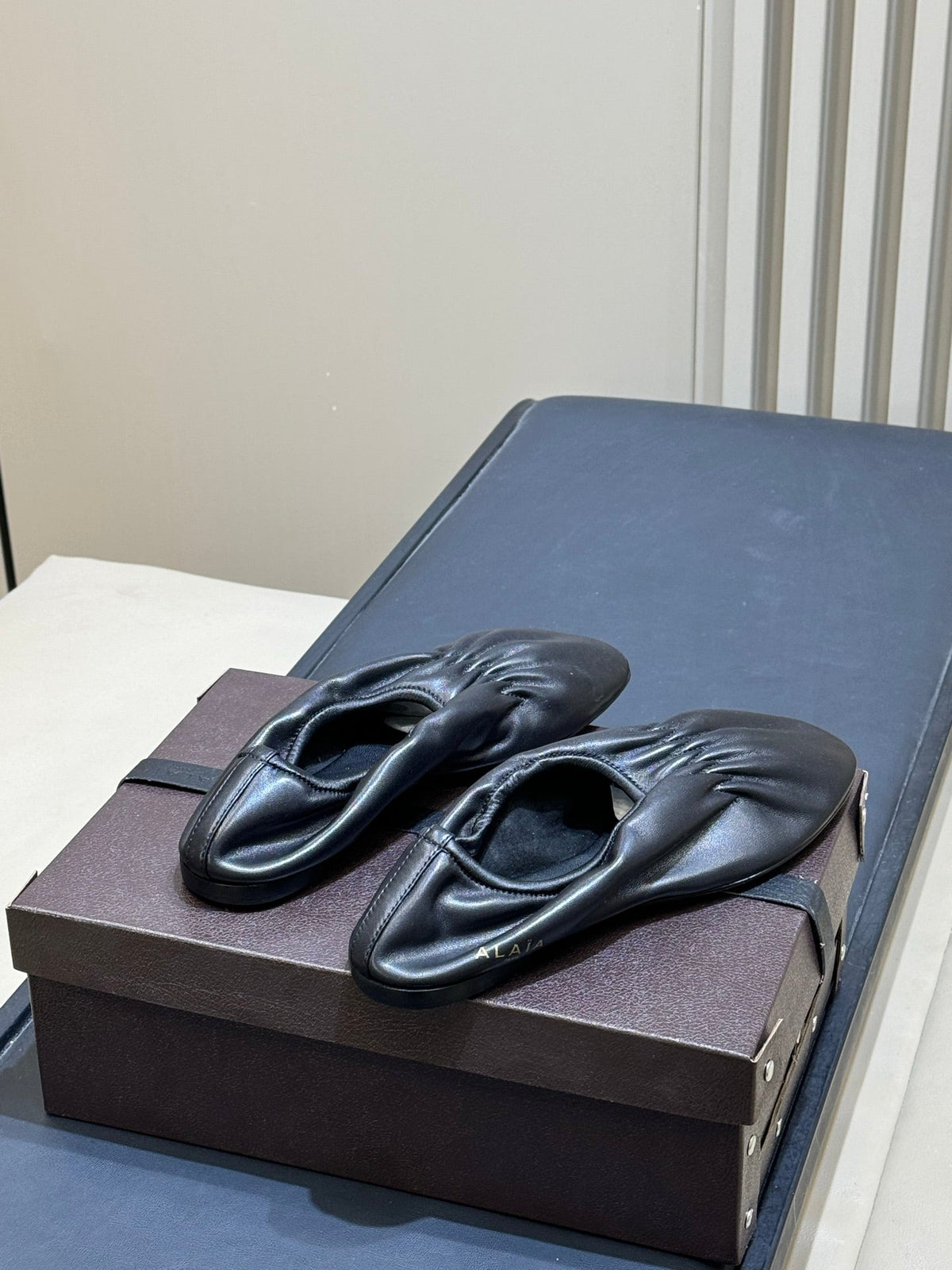 Alaia 26 Ballet Flats Black Lambskin 621732