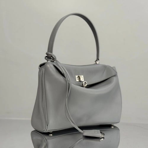 Balenciaga Medium Bag 35 Gray Calfskin Sliver Hardware