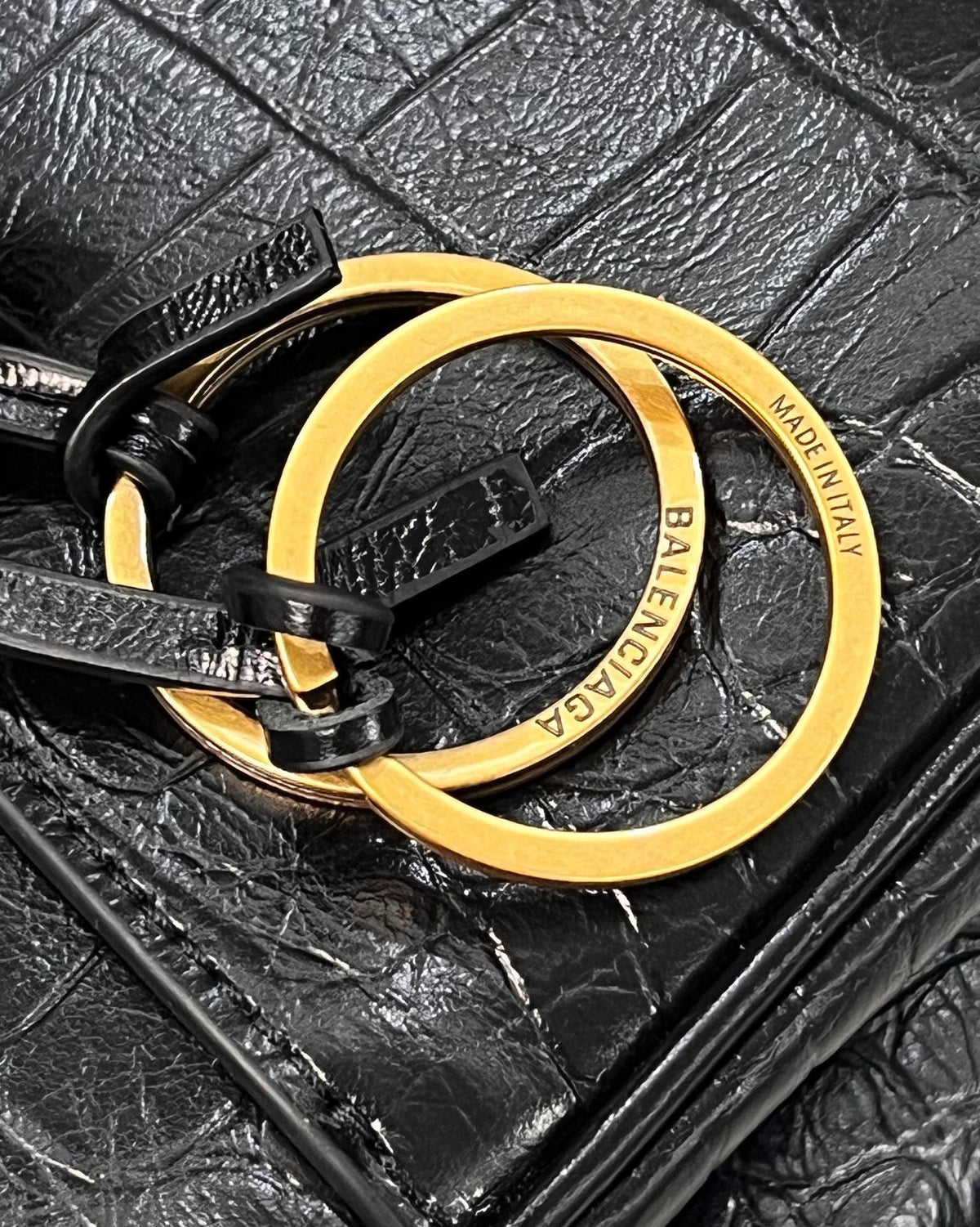 Balenciaga Large Rodeo Bag 40 Black Crocodile Skin Gold Hardware