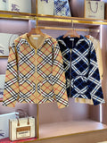 BURBERRY 25S REVERSIBLE PLAID KNIT HOODIE 0003