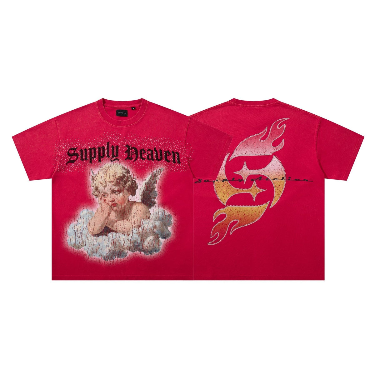 SUPPLY TEE Heaven Angel Flame Graphic T-Shirt