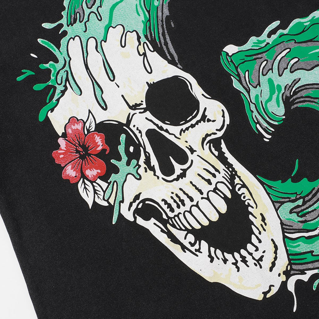 Godspeed Tropical Skull Wave Graphic T-Shirt