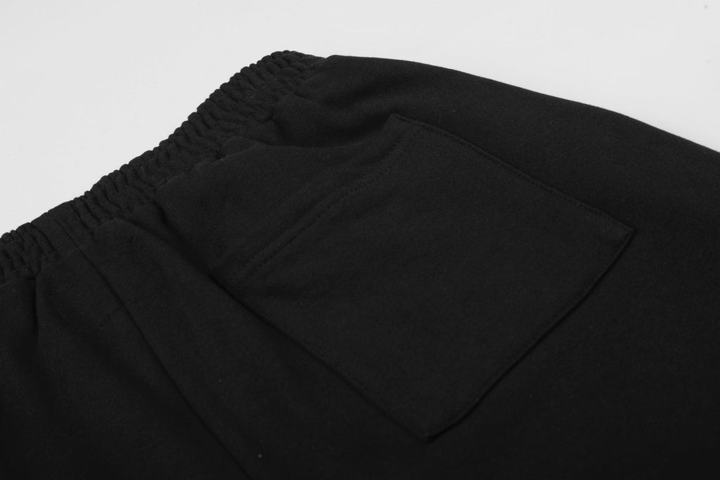 Sp5der Curved Wordmark Raw-Hem Shorts