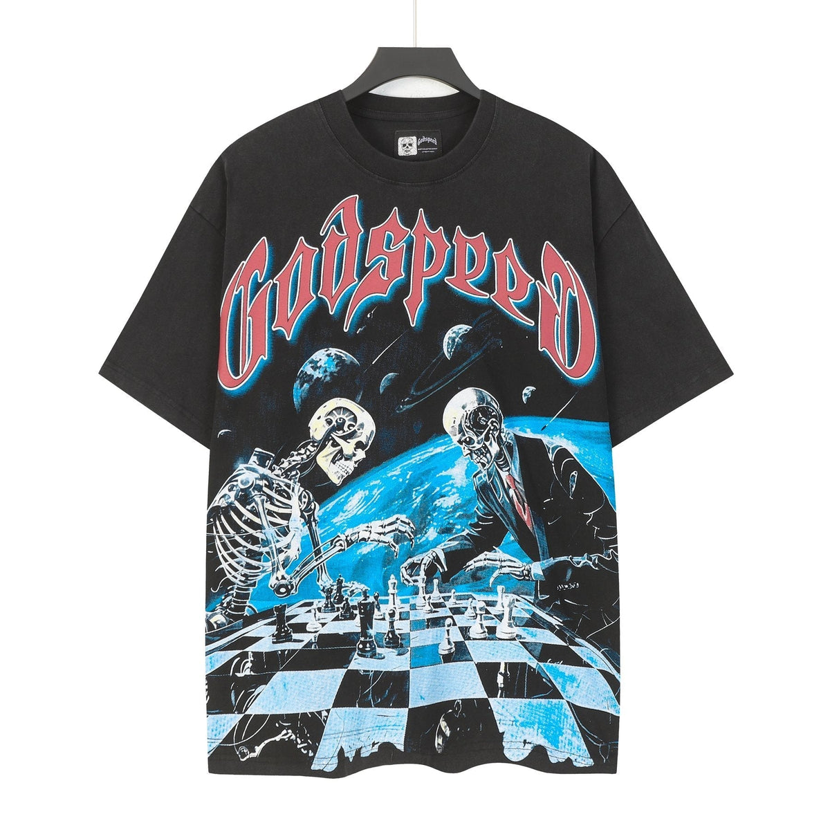 Godspeed Skeleton Chess Graphic T-Shirt