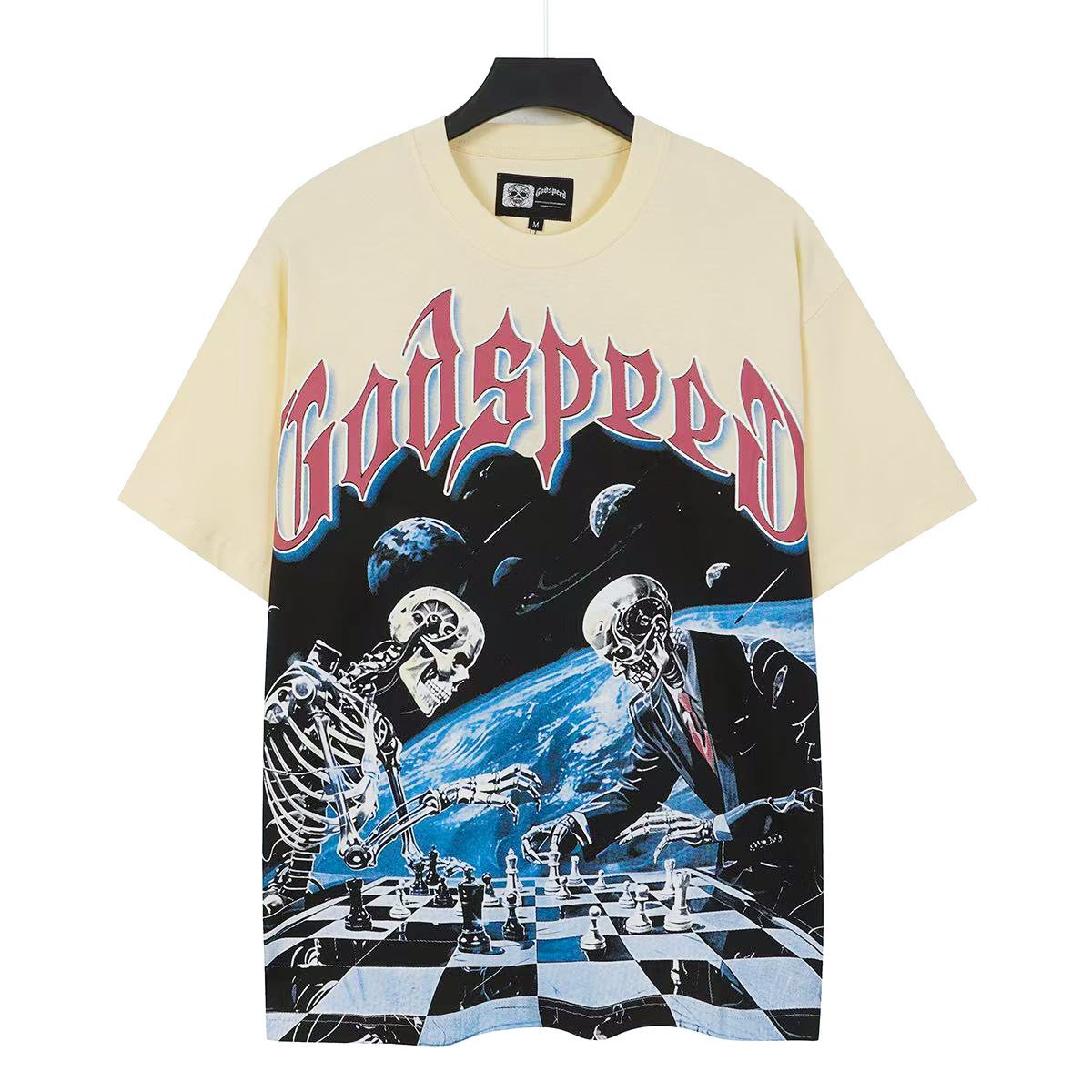 Godspeed Skeleton Chess Graphic T-Shirt