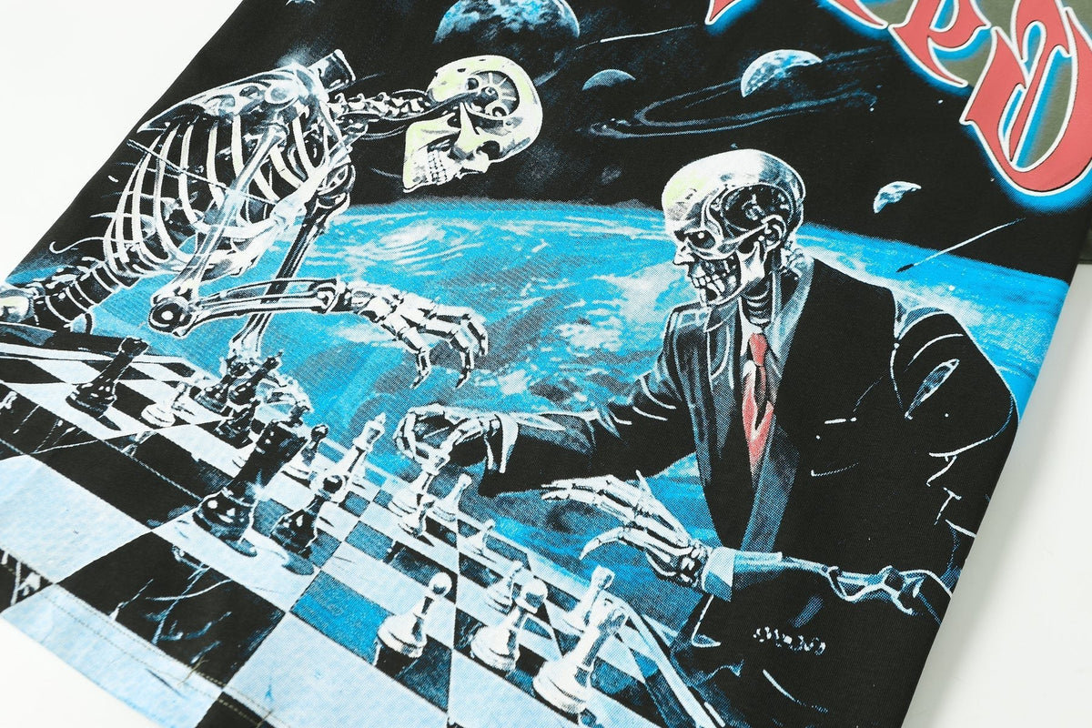 Godspeed Skeleton Chess Graphic T-Shirt