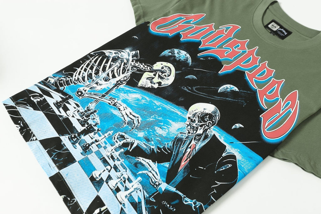 Godspeed Skeleton Chess Graphic T-Shirt