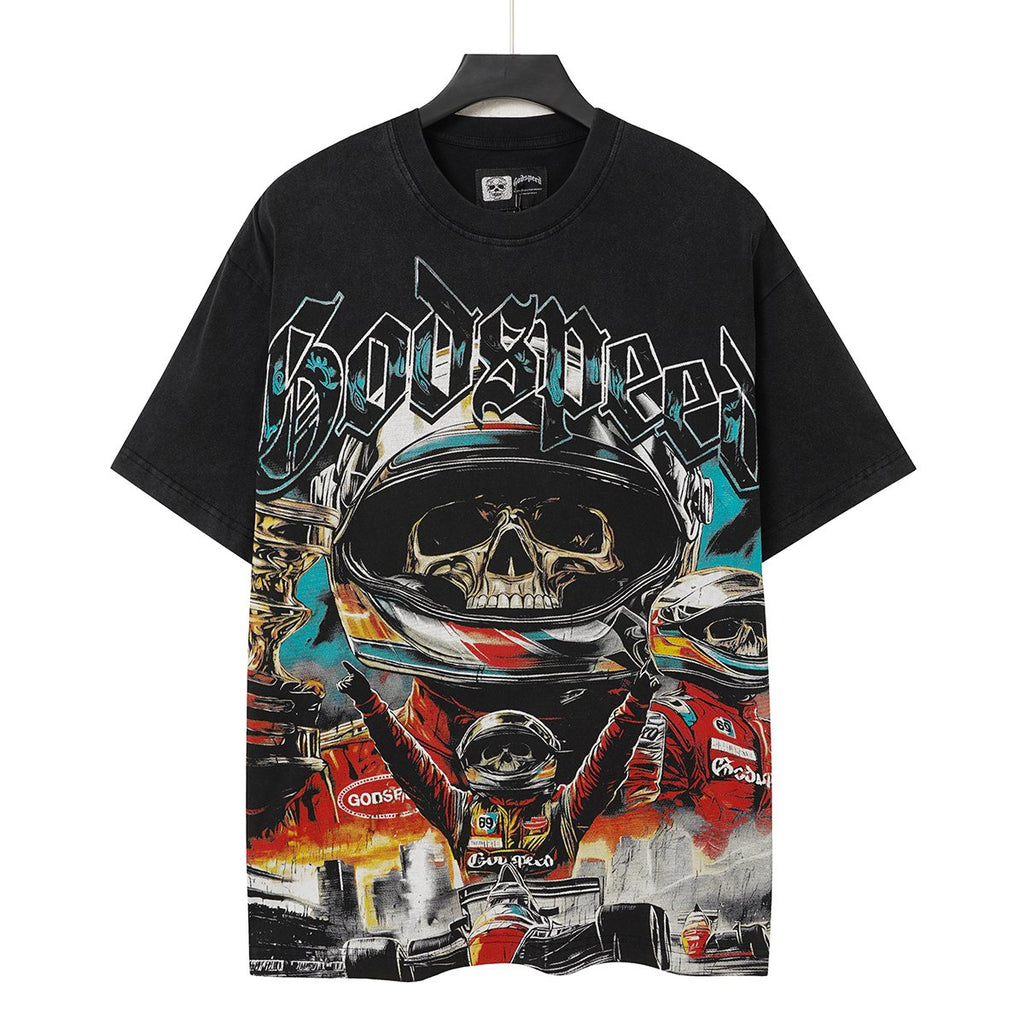 Godspeed Racing Skull Skateboarder Graphic T-Shirt