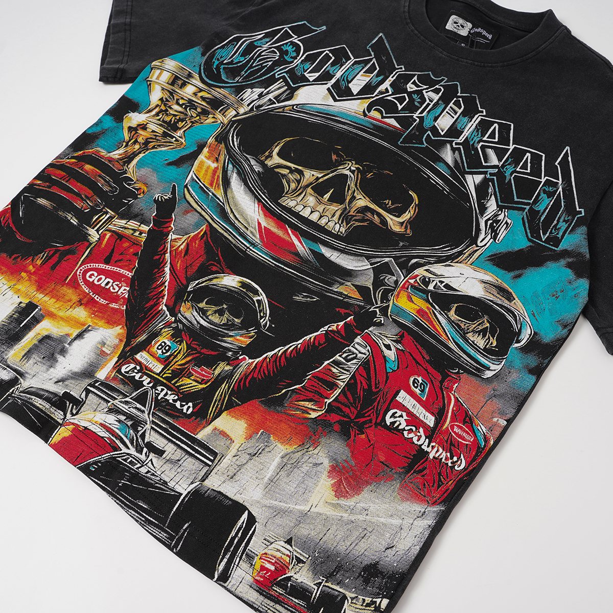 Godspeed Racing Skull Skateboarder Graphic T-Shirt