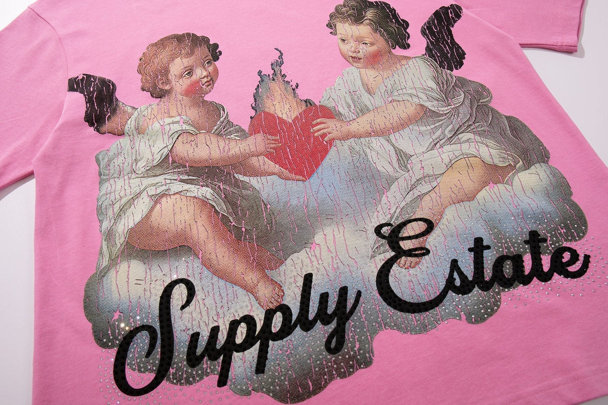 SUPPLY TEE Cherub Flame Graphic T-Shirt
