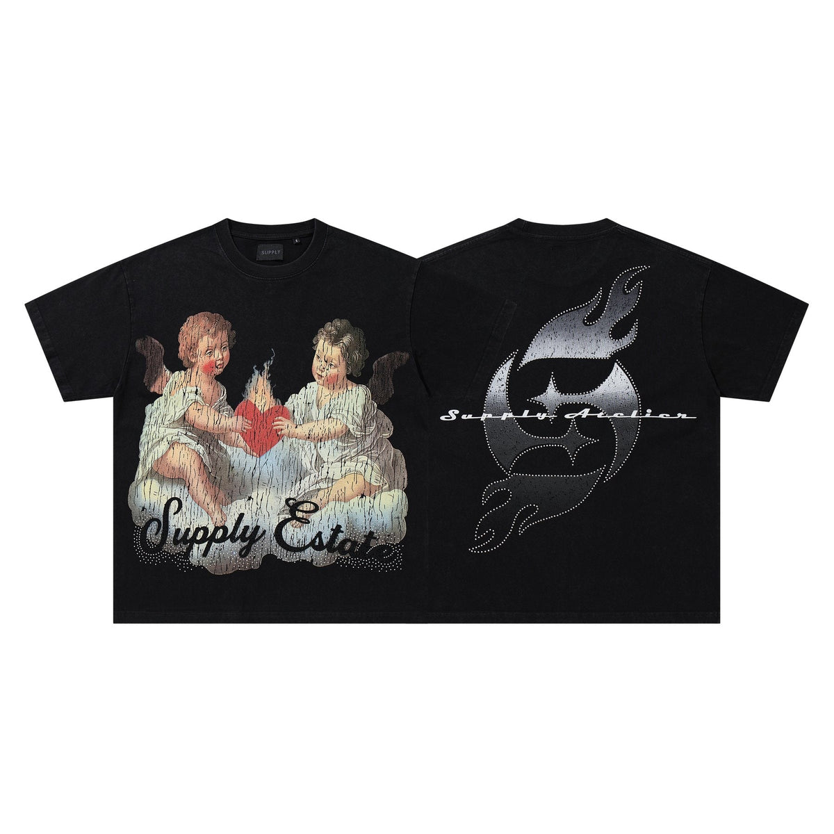 SUPPLY TEE Cherub Flame Graphic T-Shirt