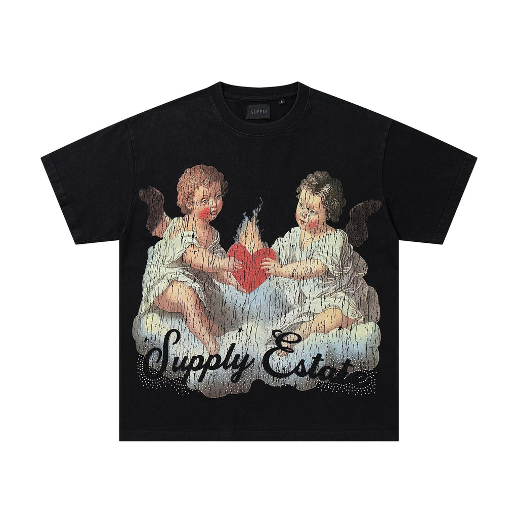SUPPLY TEE Cherub Flame Graphic T-Shirt