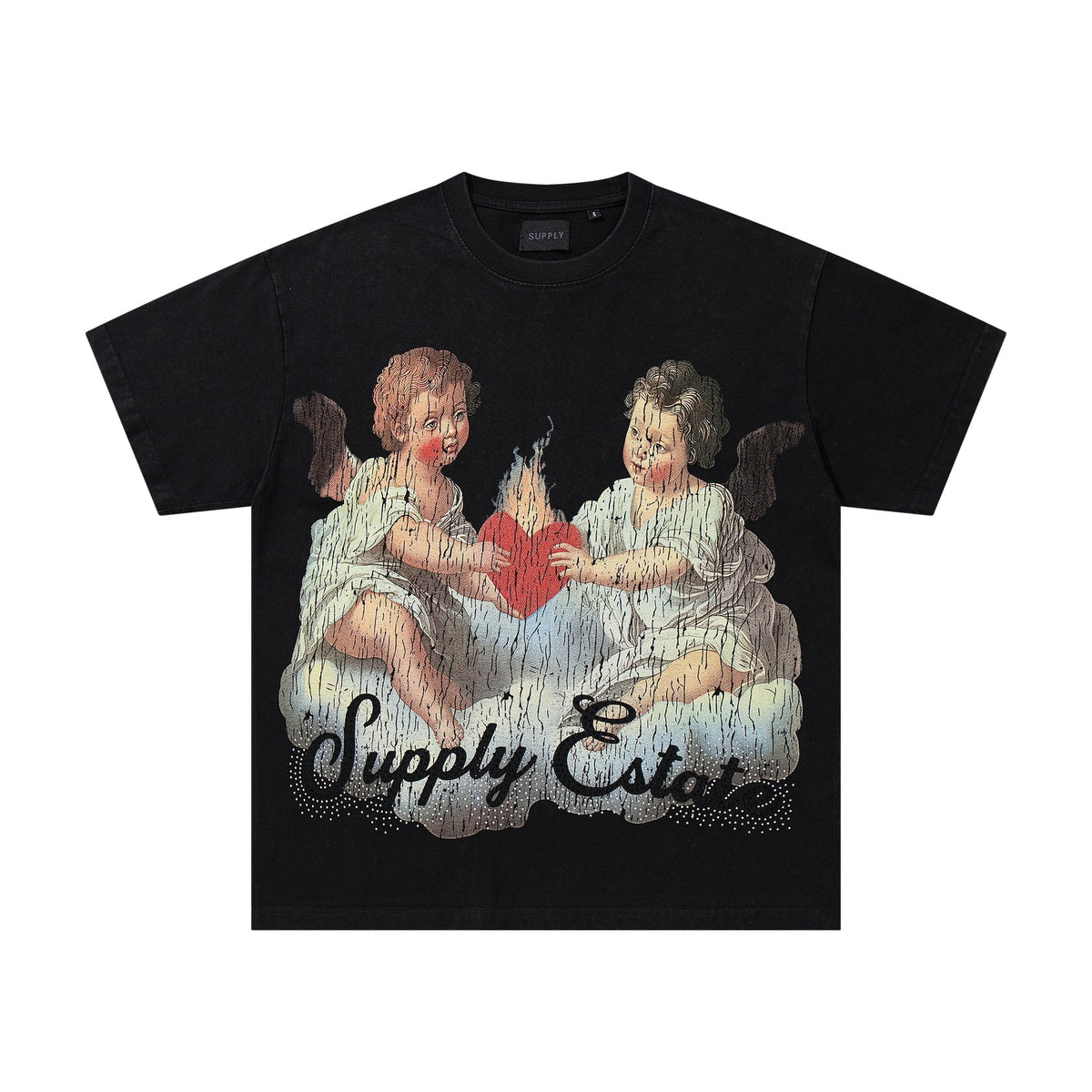 SUPPLY TEE Cherub Flame Graphic T-Shirt
