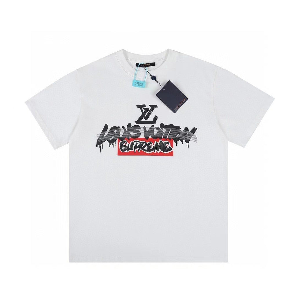 Supreme LV-Style Graffiti Graphic T-Shirt