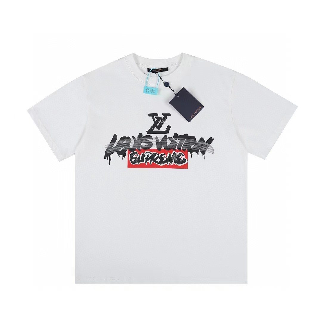 Supreme LV-Style Graffiti Graphic T-Shirt