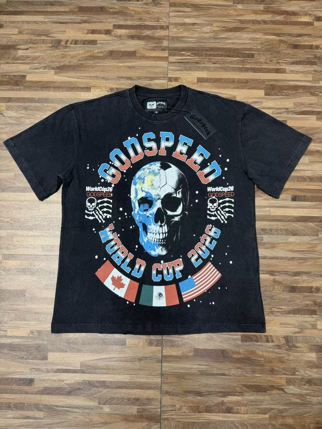 Godspeed World Cup 2026 Skull Globe T-Shirt