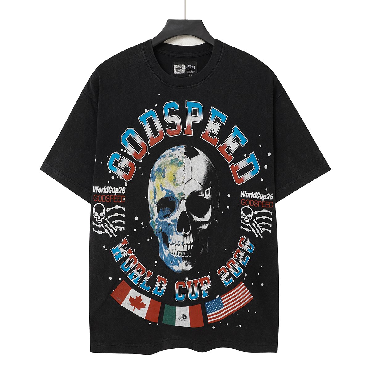 Godspeed World Cup 2026 Skull Globe T-Shirt