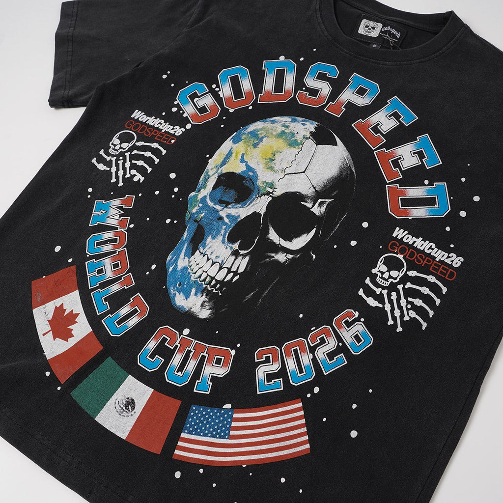 Godspeed World Cup 2026 Skull Globe T-Shirt
