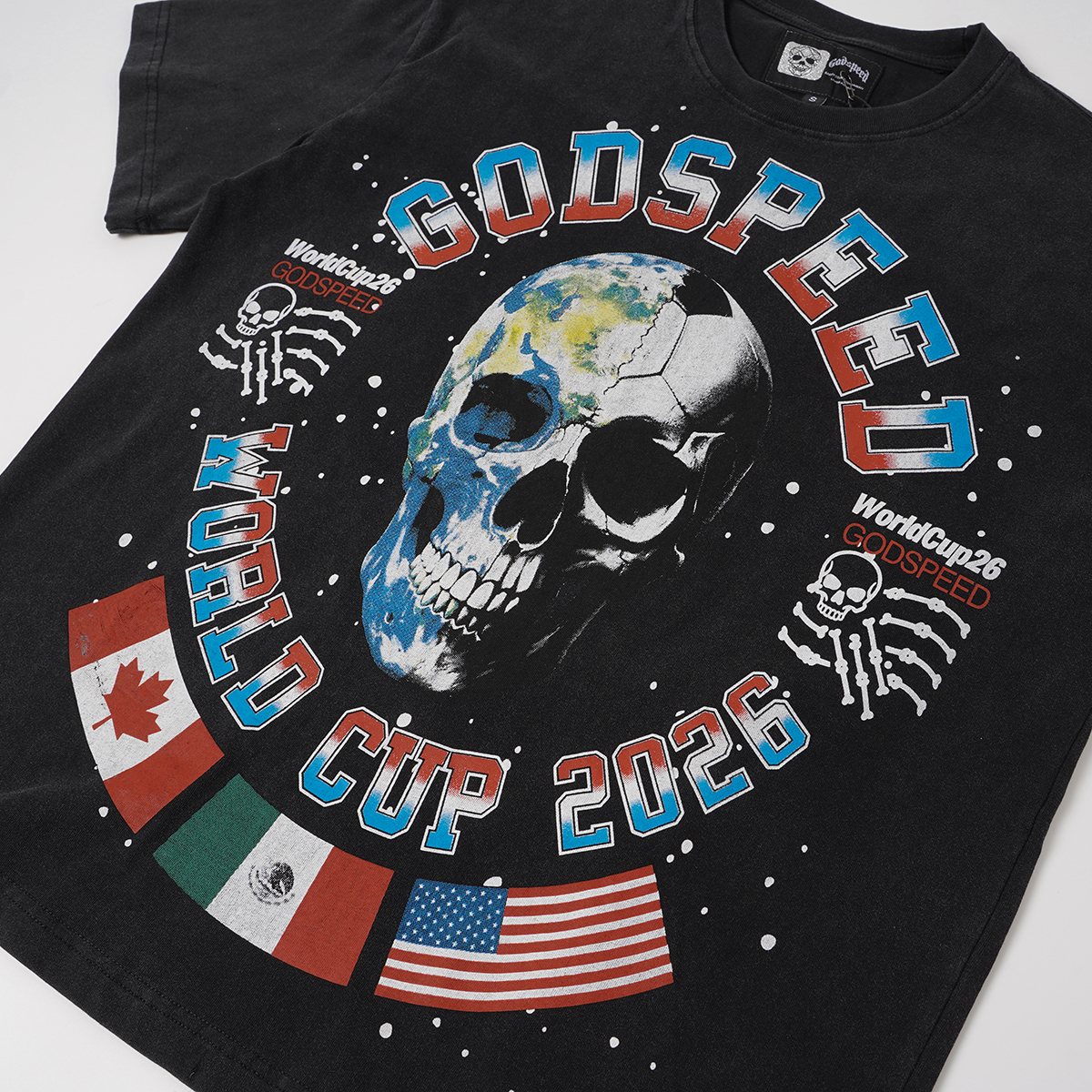 Godspeed World Cup 2026 Skull Globe T-Shirt