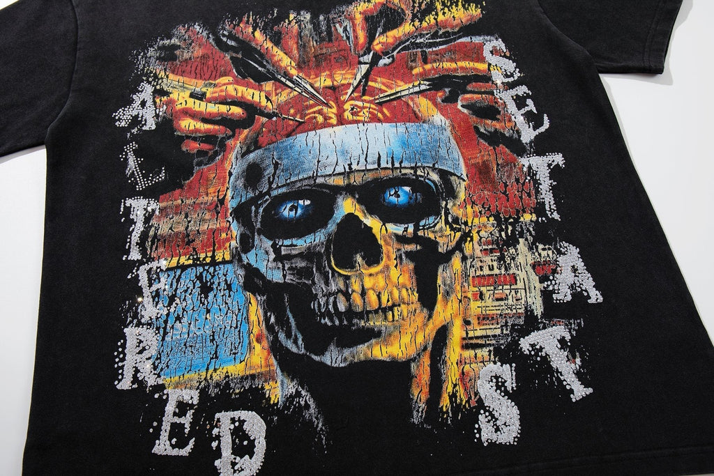 SUPPLY TEE Skull Rhinestone Graphic T-Shirt