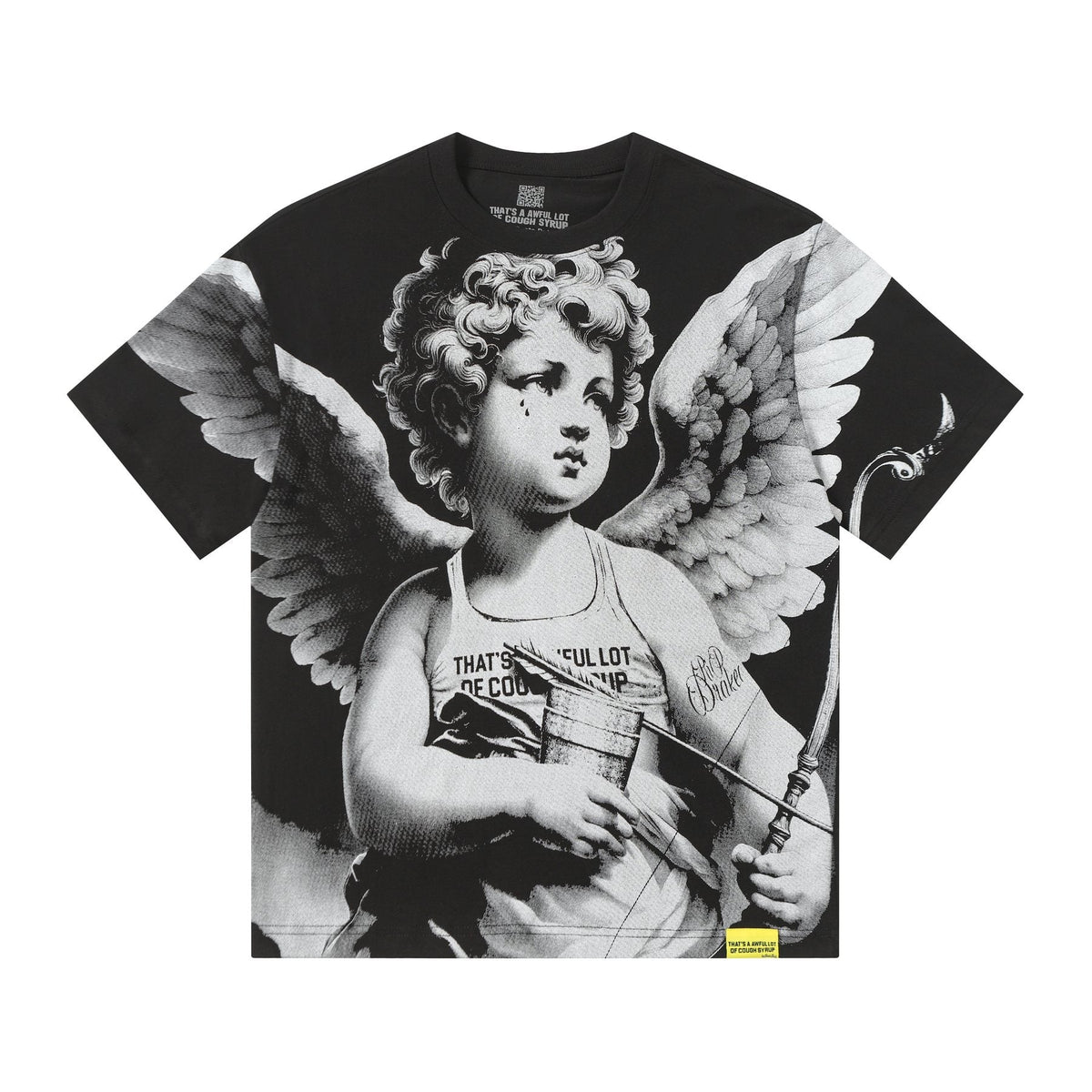THAT'S A AWFUL LOT OF COUGH SYRUP Angel Gothic Text Graphic T-Shirt