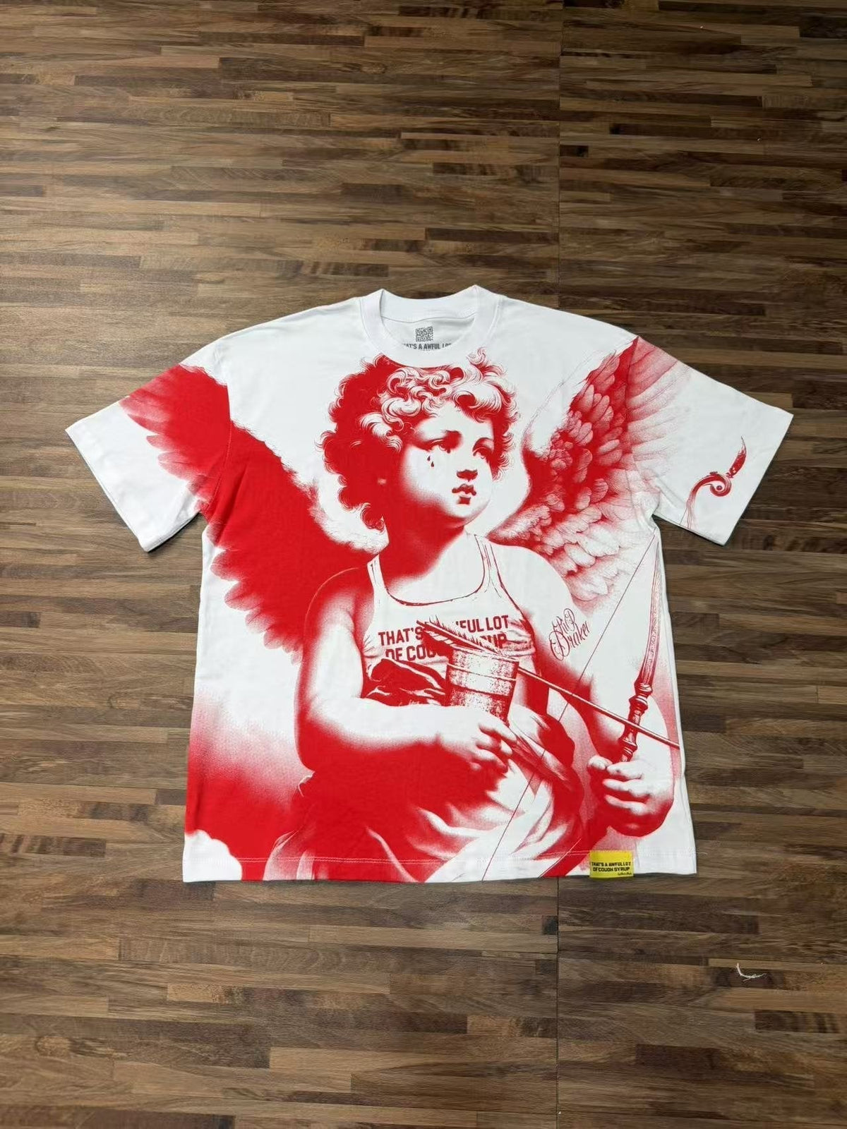 THAT'S A AWFUL LOT OF COUGH SYRUP Angel Gothic Text Graphic T-Shirt