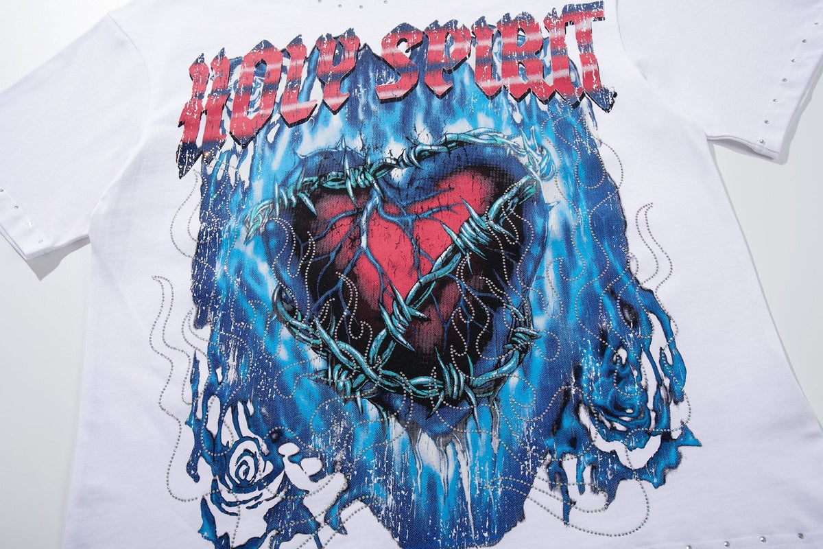 SUPPLY TEE Holy Spirit Rhinestone Graphic T-Shirt