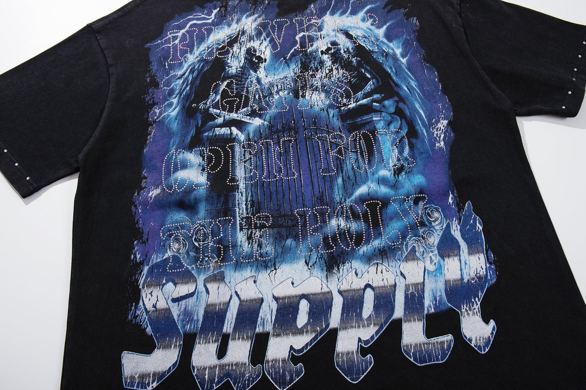 SUPPLY TEE Holy Spirit Rhinestone Graphic T-Shirt