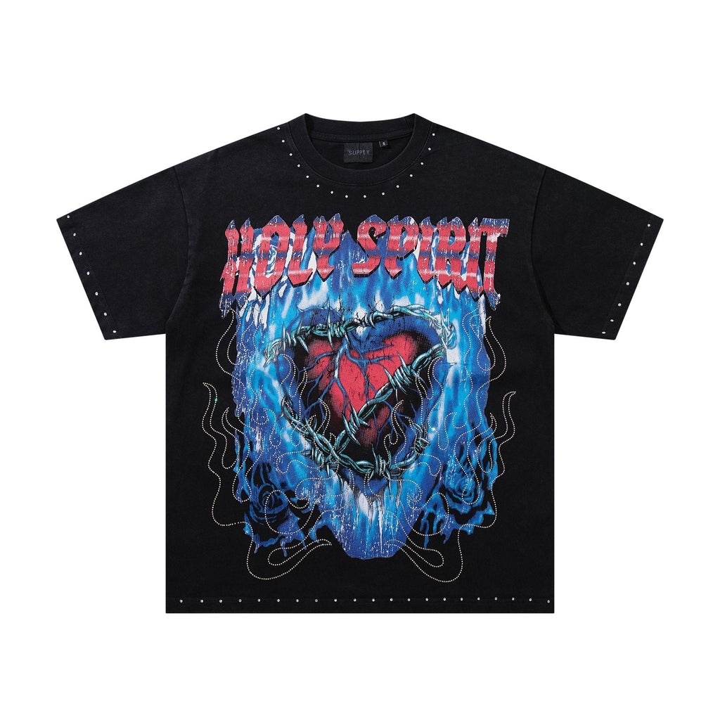 SUPPLY TEE Holy Spirit Rhinestone Graphic T-Shirt