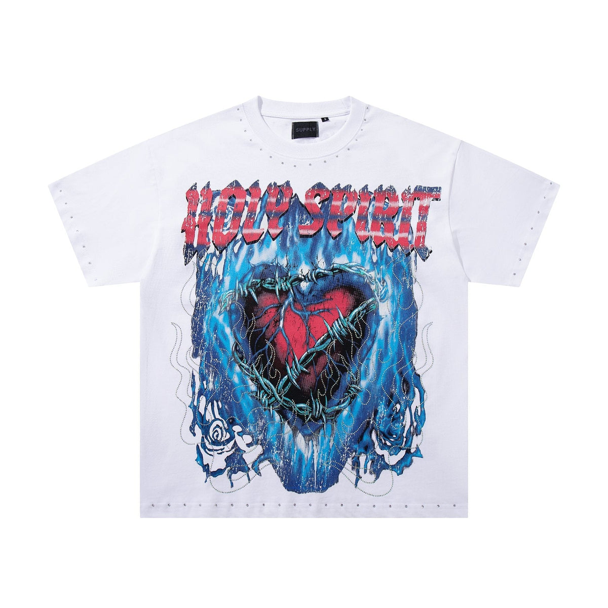 SUPPLY TEE Holy Spirit Rhinestone Graphic T-Shirt