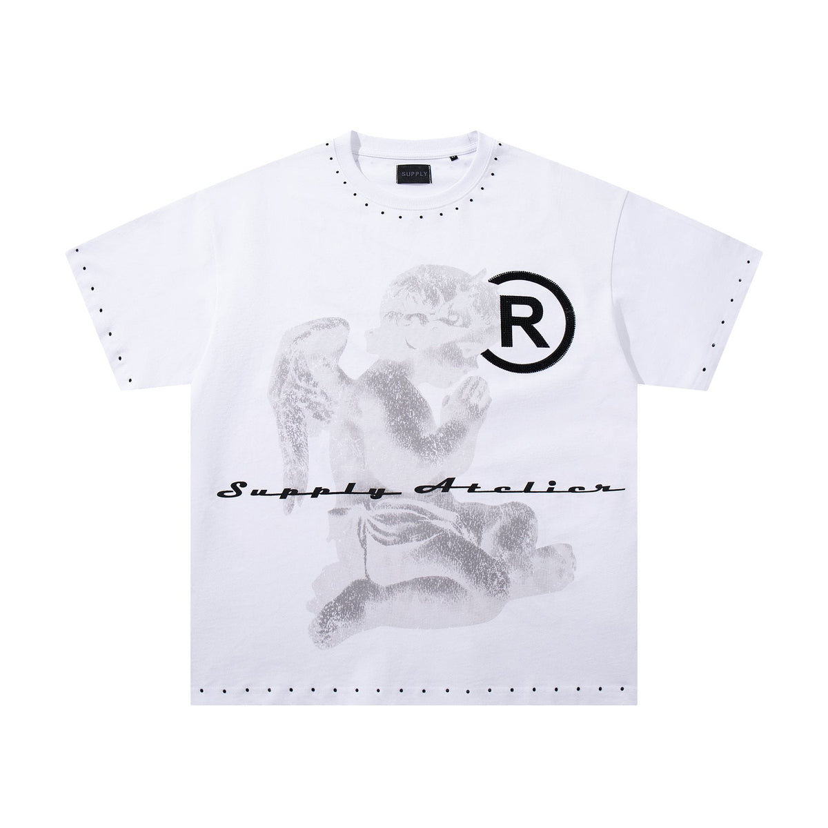 SUPPLY TEE Stud-Trim Flame Graphic T-Shirt