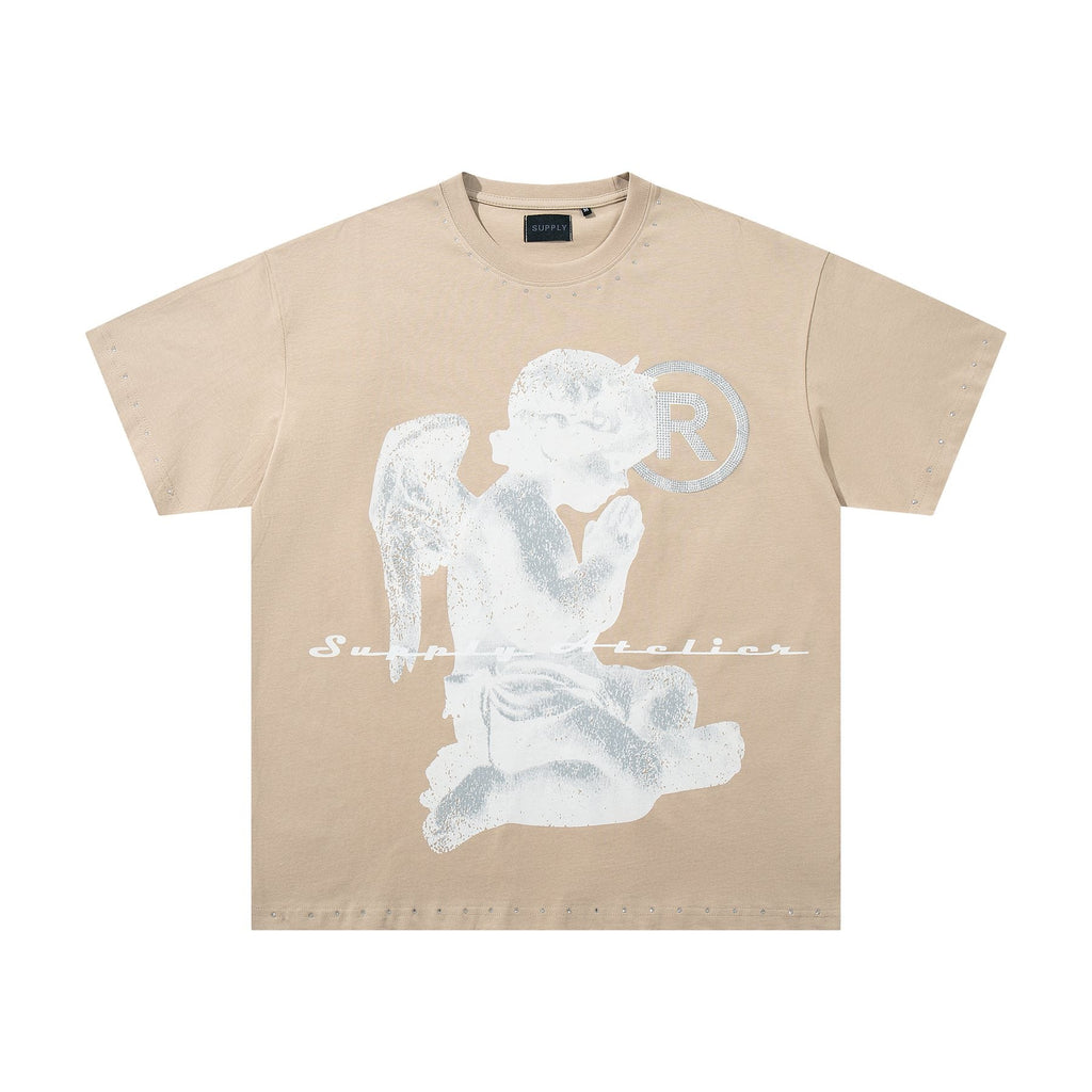 SUPPLY TEE Stud-Trim Flame Graphic T-Shirt
