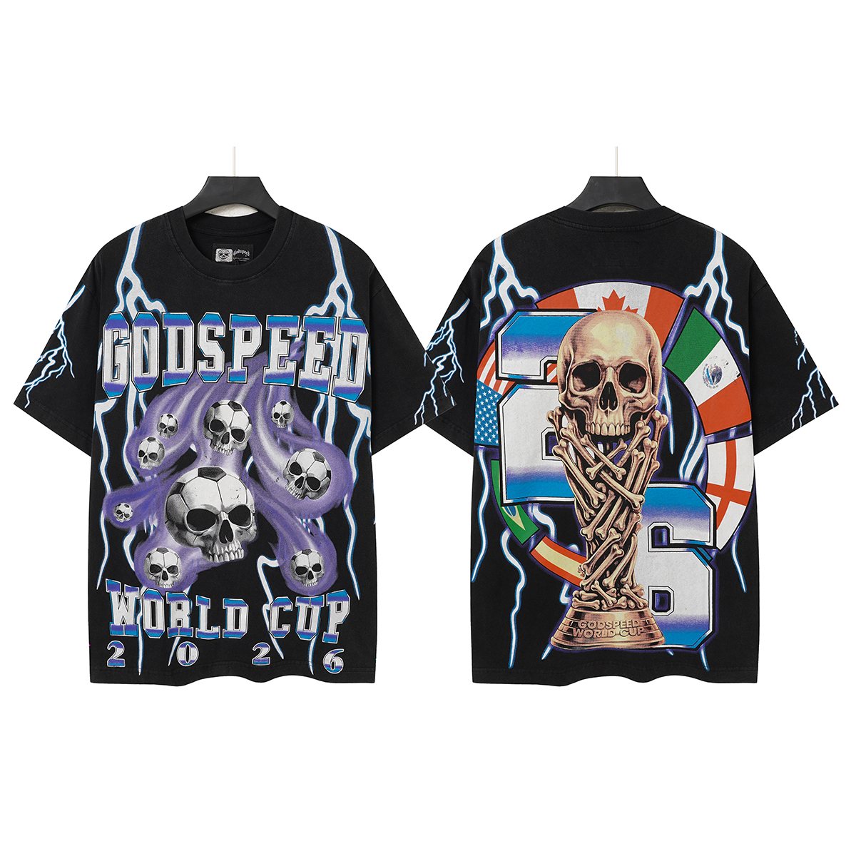 Godspeed World Cup 2026 Skull Soccer Graphic T-Shirt