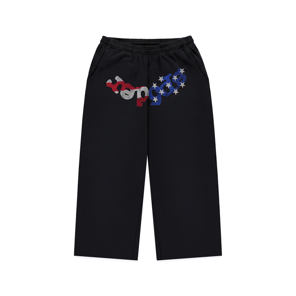 RHINESTONE OG WEB LONG SWEATSHORT