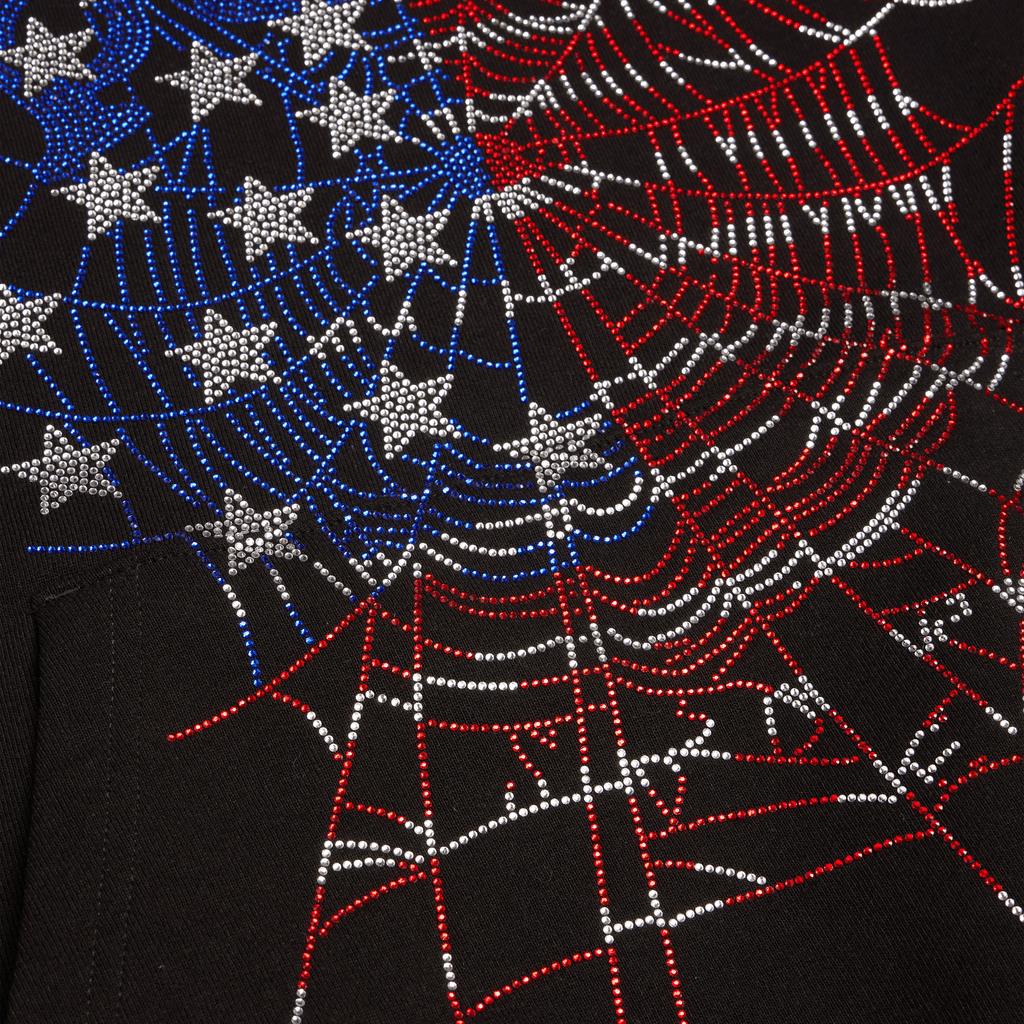 RHINESTONE OG WEB SLEEVELESS HOODIE