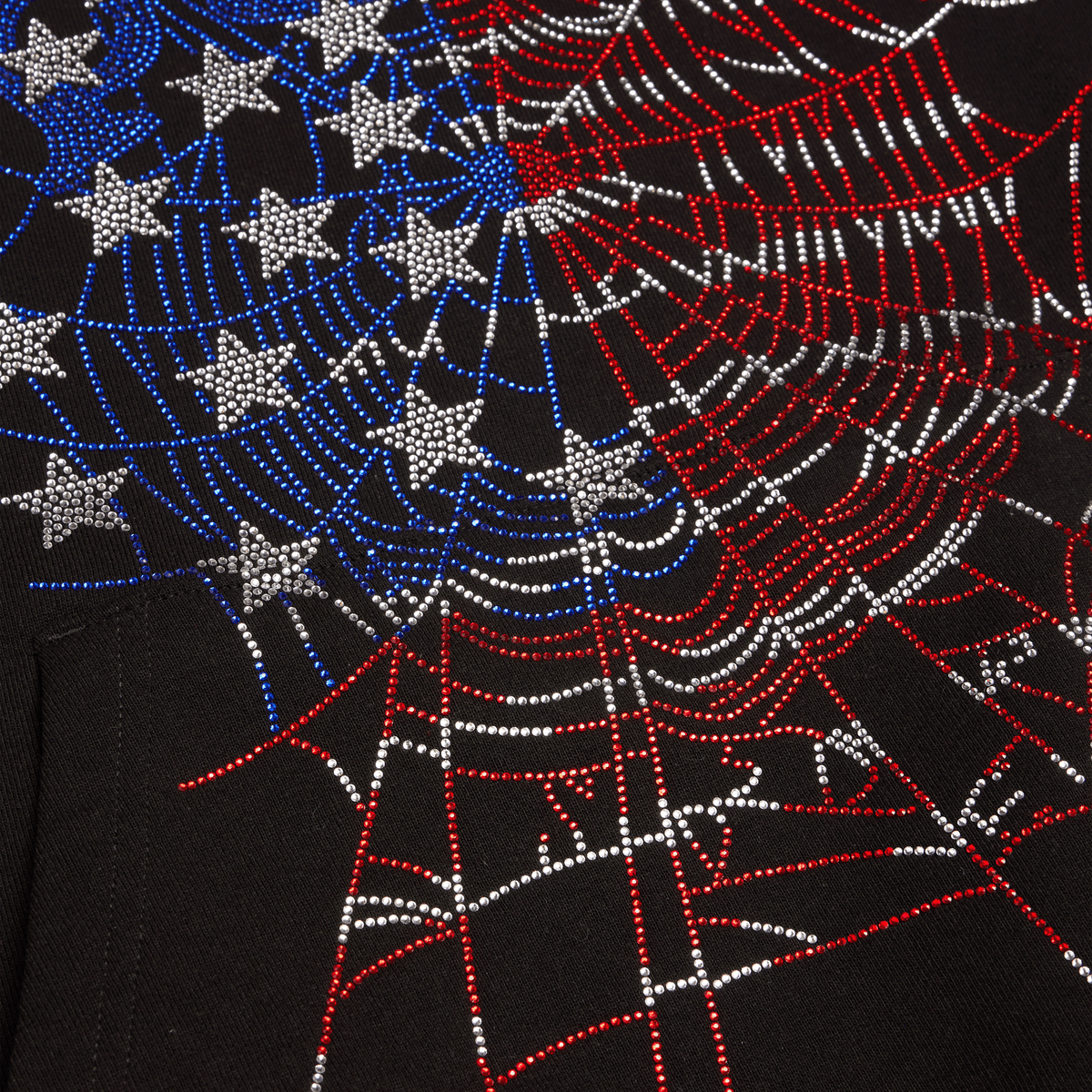 RHINESTONE OG WEB SLEEVELESS HOODIE